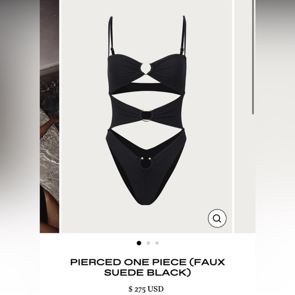 SAME Los Angeles One-Piece Swim Suit Black Gold